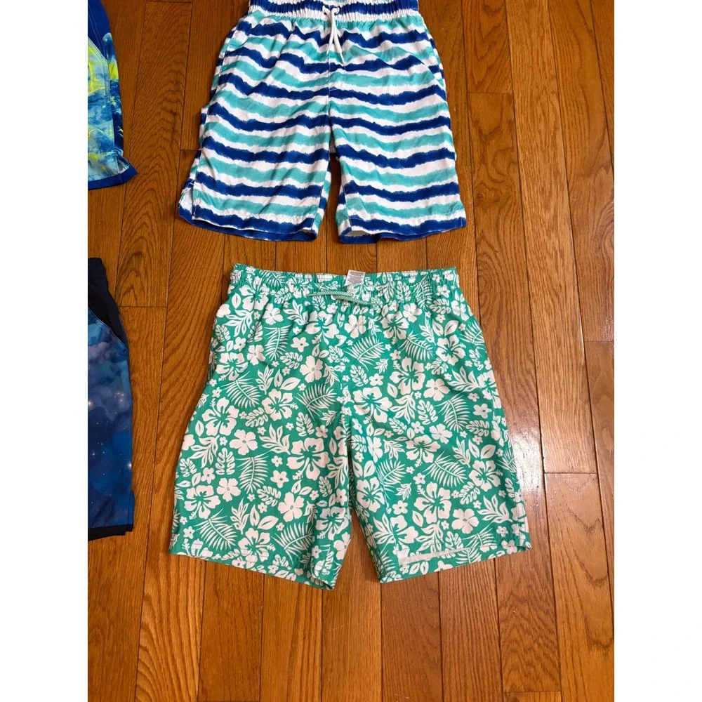 Bundle 4 Boys Swim Trunks Bundle Lands End Wonder Nation Spalding Large & XL